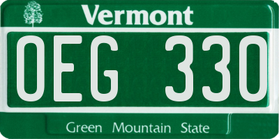 VT license plate OEG330
