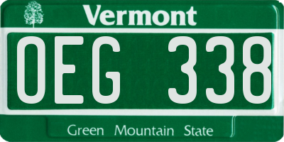 VT license plate OEG338