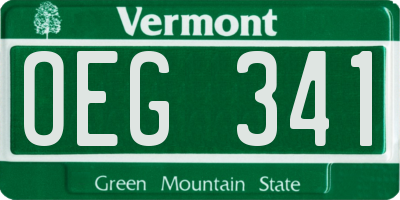 VT license plate OEG341
