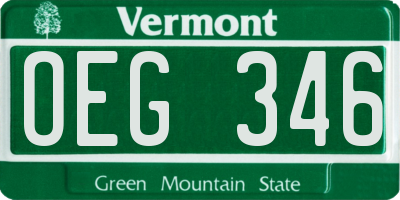 VT license plate OEG346
