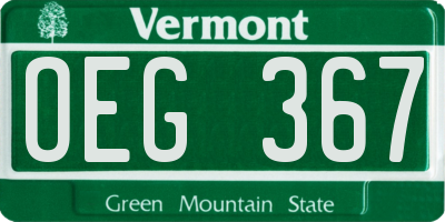 VT license plate OEG367
