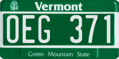 VT license plate OEG371