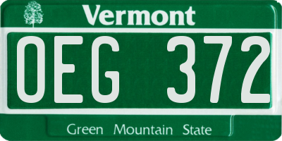 VT license plate OEG372