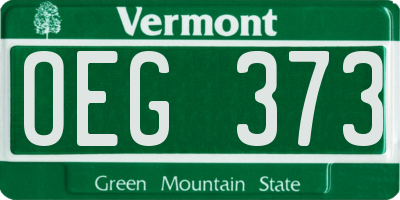 VT license plate OEG373