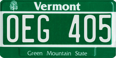 VT license plate OEG405
