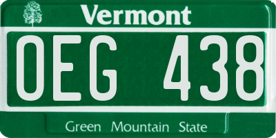VT license plate OEG438