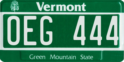 VT license plate OEG444