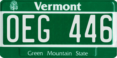 VT license plate OEG446