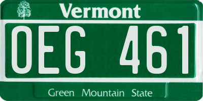 VT license plate OEG461