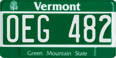 VT license plate OEG482