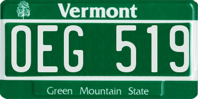 VT license plate OEG519