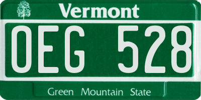 VT license plate OEG528