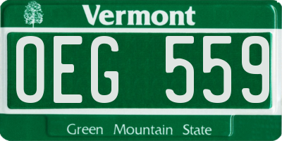 VT license plate OEG559