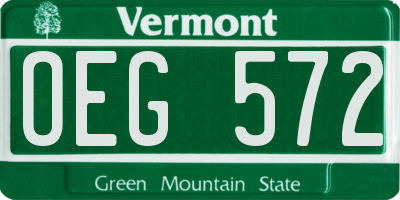 VT license plate OEG572