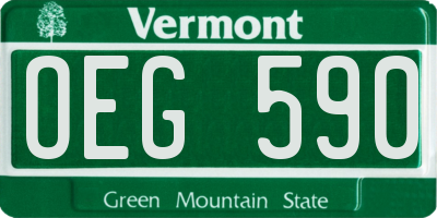VT license plate OEG590