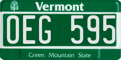 VT license plate OEG595