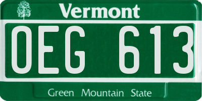VT license plate OEG613