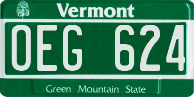 VT license plate OEG624