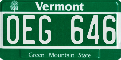 VT license plate OEG646