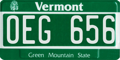 VT license plate OEG656
