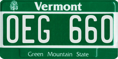 VT license plate OEG660