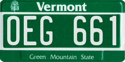 VT license plate OEG661