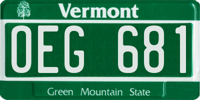 VT license plate OEG681