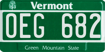 VT license plate OEG682