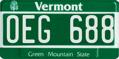 VT license plate OEG688