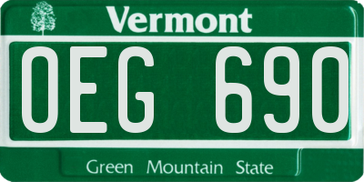 VT license plate OEG690