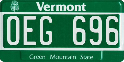 VT license plate OEG696