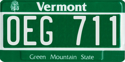 VT license plate OEG711