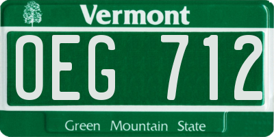 VT license plate OEG712
