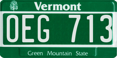 VT license plate OEG713