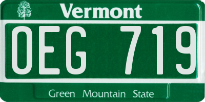 VT license plate OEG719