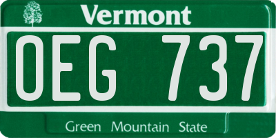 VT license plate OEG737