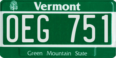 VT license plate OEG751