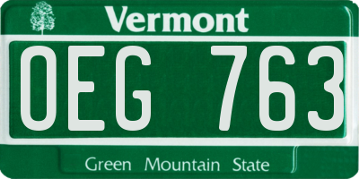 VT license plate OEG763