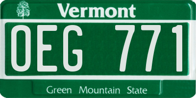 VT license plate OEG771