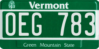VT license plate OEG783