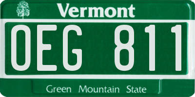 VT license plate OEG811