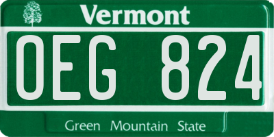VT license plate OEG824