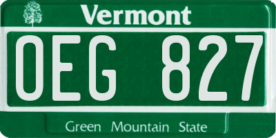 VT license plate OEG827