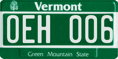 VT license plate OEH006