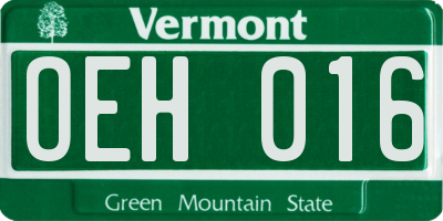 VT license plate OEH016