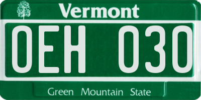 VT license plate OEH030