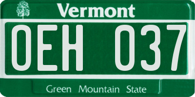 VT license plate OEH037
