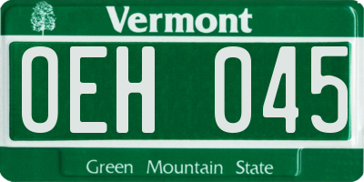 VT license plate OEH045