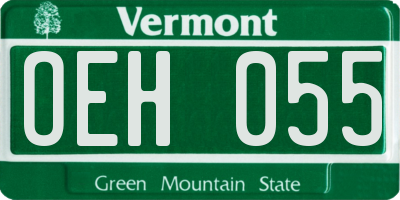 VT license plate OEH055