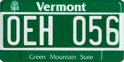 VT license plate OEH056